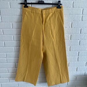 Banana Republic Yellow Cropped Wide-Leg Pants